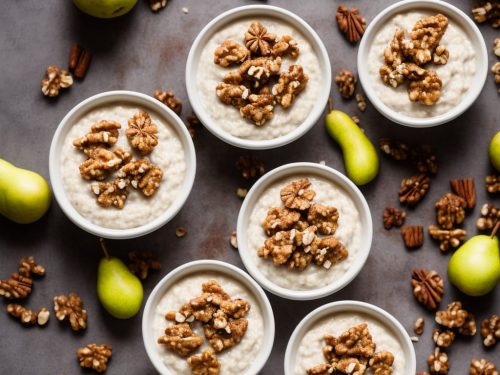 Creamy Yogurt Porridge with Pear, Walnut & Cinnamon Topping