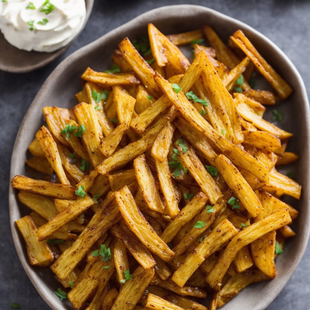 Crisp Honey Mustard Parsnips