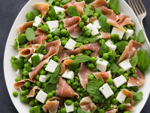 Crisp Prosciutto, Pea & Mozzarella Salad with Mint Vinaigrette