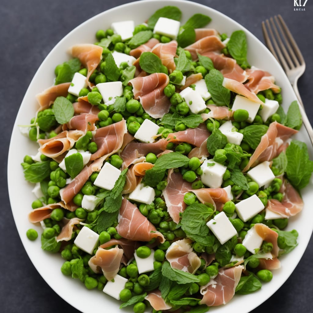 Crisp Prosciutto, Pea & Mozzarella Salad with Mint Vinaigrette