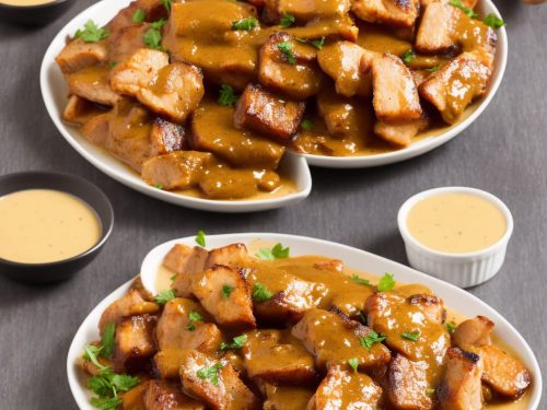 Crisp Roast Pork with Honey Mustard Gravy