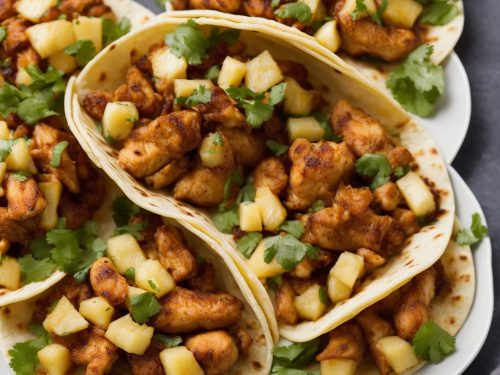 Crispy chicken & pineapple tacos