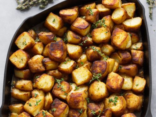 Crispy Cubed Roasties with Garlic & Thyme