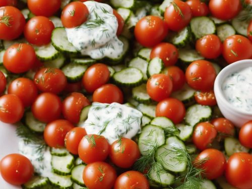 Crispy Cucumbers and Tomatoes in Dill Dressing