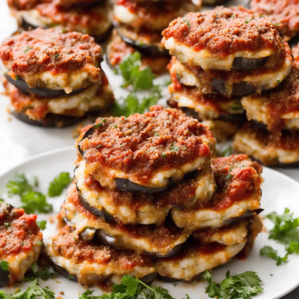 Crispy Eggplant Parmesan Stacks