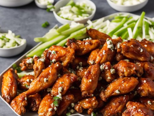 Crispy Honey Buffalo Wings with Blue Cheese & Celery Slaw