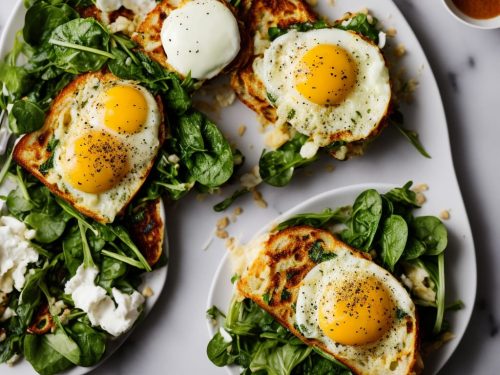 Croque Madame with Spinach Salad