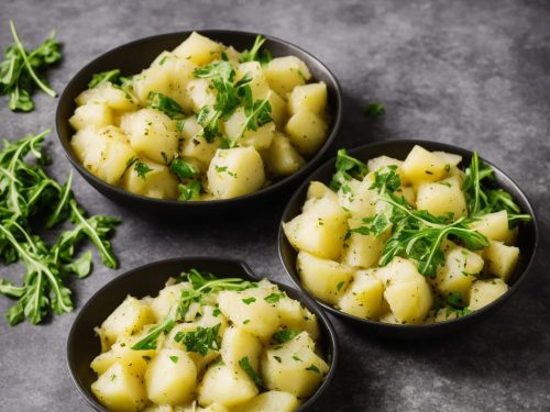 Crushed Potatoes with Rocket & Lemon