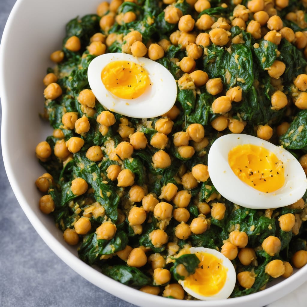 Curried Spinach, Eggs & Chickpeas