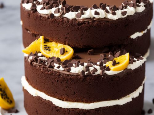 Dark Chocolate, Coconut & Passion Fruit Mousse Cake