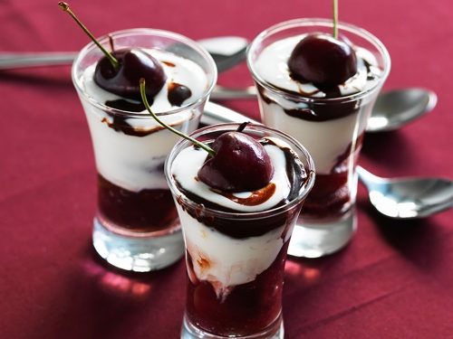 Dark Chocolate Pots with Cherry Compote