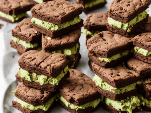 Double Choc & Pistachio Ice Cream Sandwiches