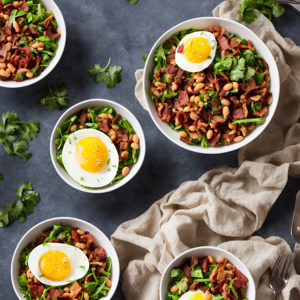 Egg, bacon & bean bowl