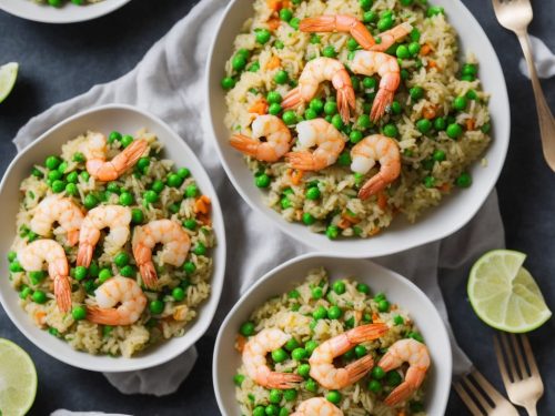 Egg Fried Rice with Prawns & Peas