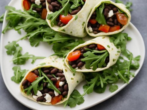 Egg Wraps with Black Beans & Rocket