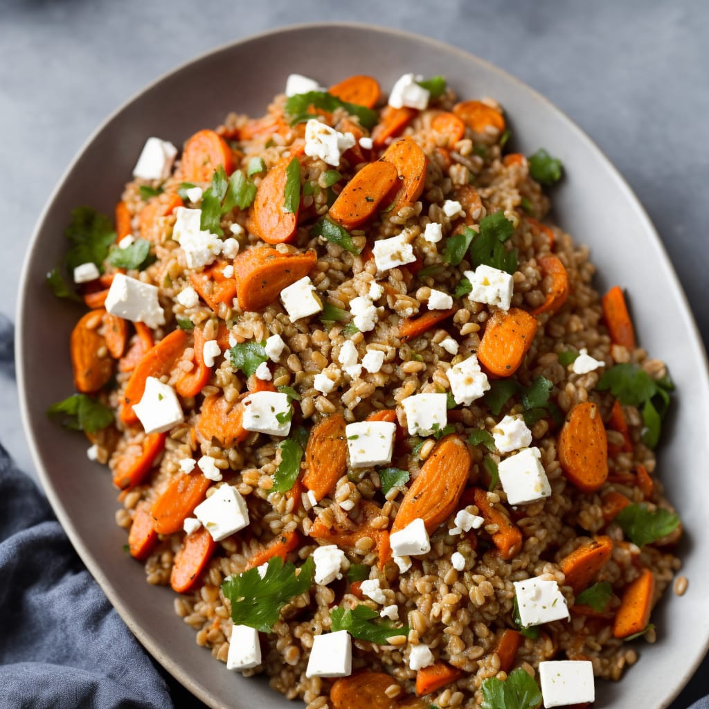 Farro Salad with Roasted Carrots & Feta