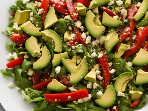 Feta, Avocado & Red Pepper Salad with Honey-Lime Dressing