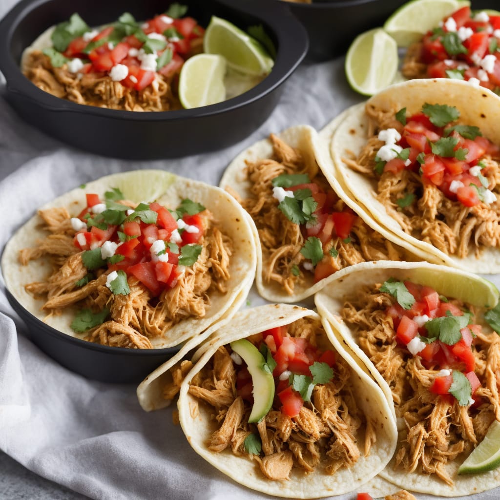 Fiesta Slow Cooker Shredded Chicken Tacos