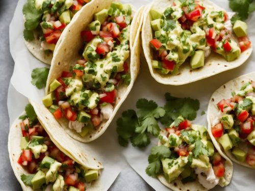 Fish Tacos with Green Jalapeño Salsa & Chilli Cream