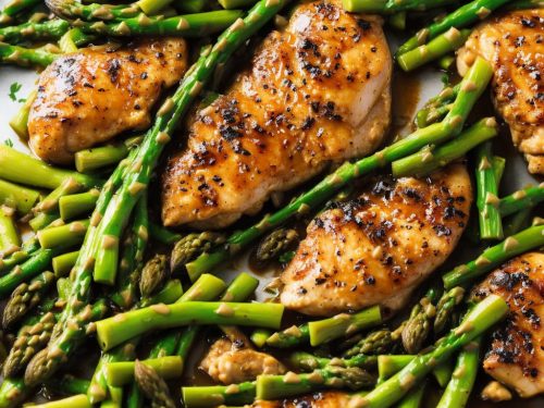 Flambéed Chicken with Asparagus