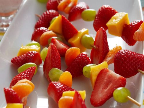 Frozen Fruit Sticks with Passion Fruit & Lime Drizzle