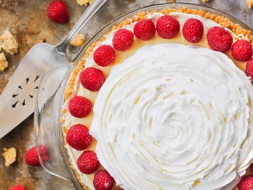 Frozen Raspberry Honeycomb Pie