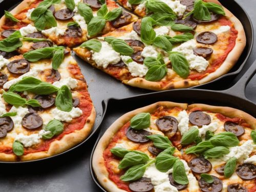 Frying Pan Pizza with Aubergine, Ricotta & Mint