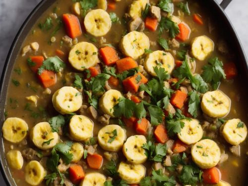 Garden Eggs Stew with Boiled Green Plantain