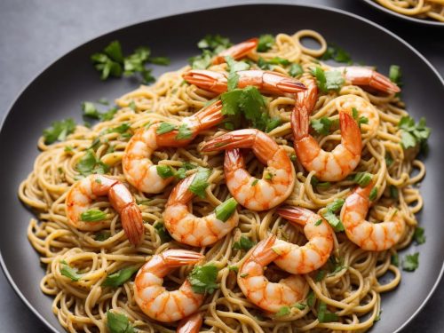 Garlic Chilli Prawns with Sesame Noodles