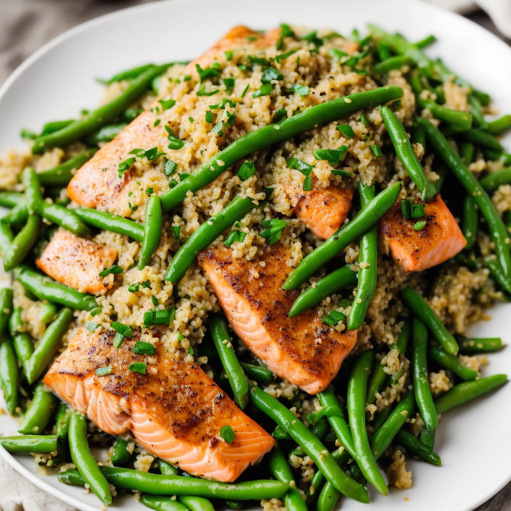 Glazed Salmon with Green Bean & Bulgur Salad