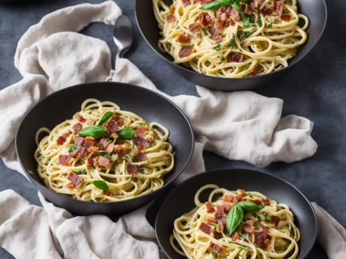 Goat's Cheese & Garlic Linguine with Crisp Pancetta