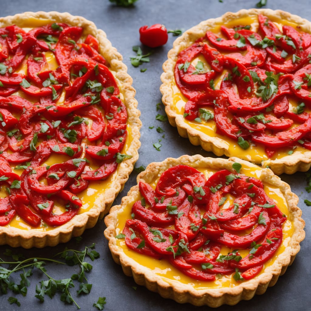 Goat's cheese & red pepper tart