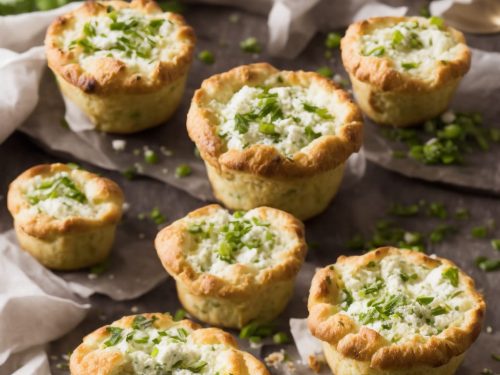 Goat's cheese, spring onion & parsley soufflés