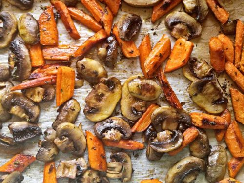 Golden-glazed Carrot, Mushroom & Hazelnut Tart