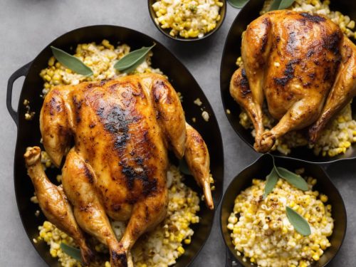 Golden Roast Chicken with Sweetcorn, Sage & Garlic