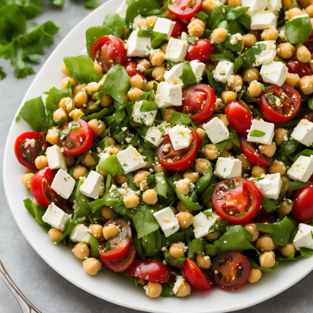 Greek Chickpea Salad with Melting Feta