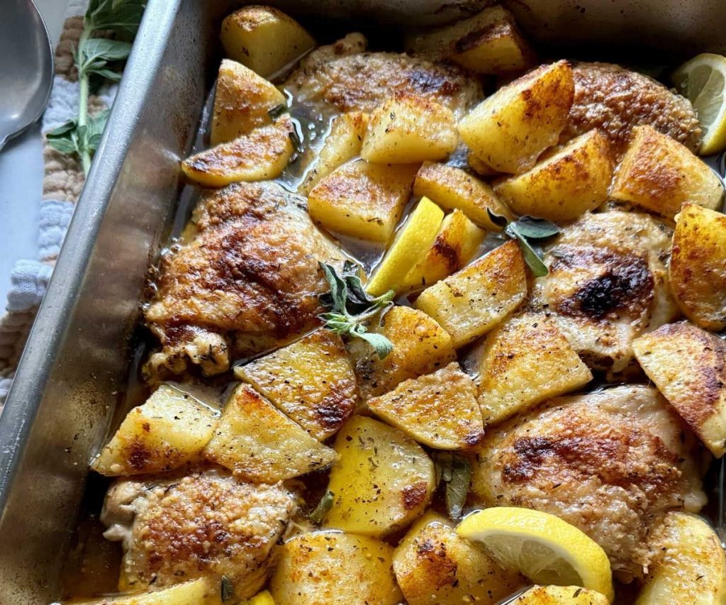 Greek Lemon Chicken and Potato Bake