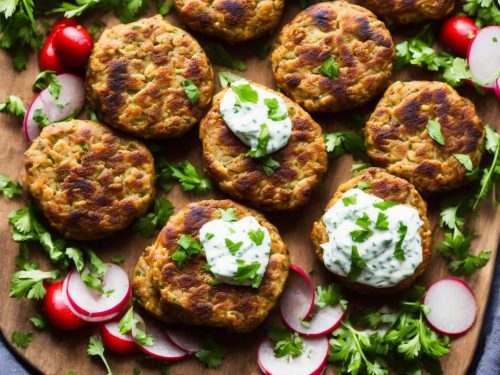 Greek Pork Patties with Radish Tzatziki