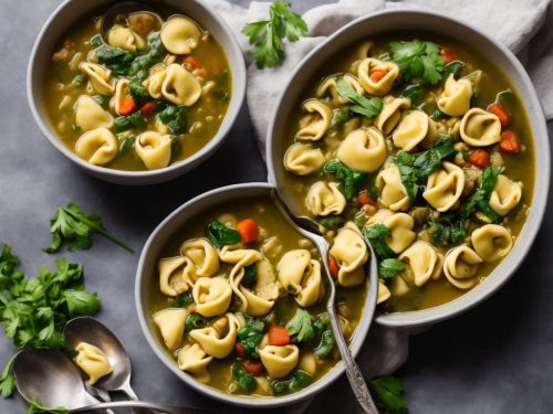 Green Minestrone with Tortellini