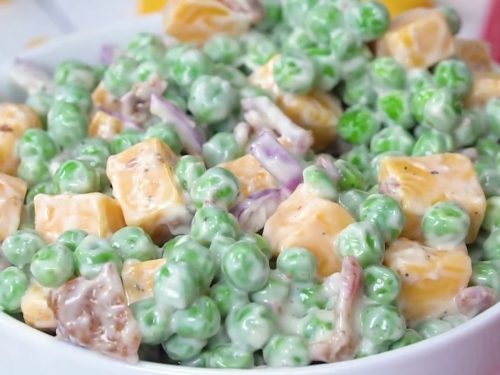 Green Pea Salad With Cheddar Cheese Recipe