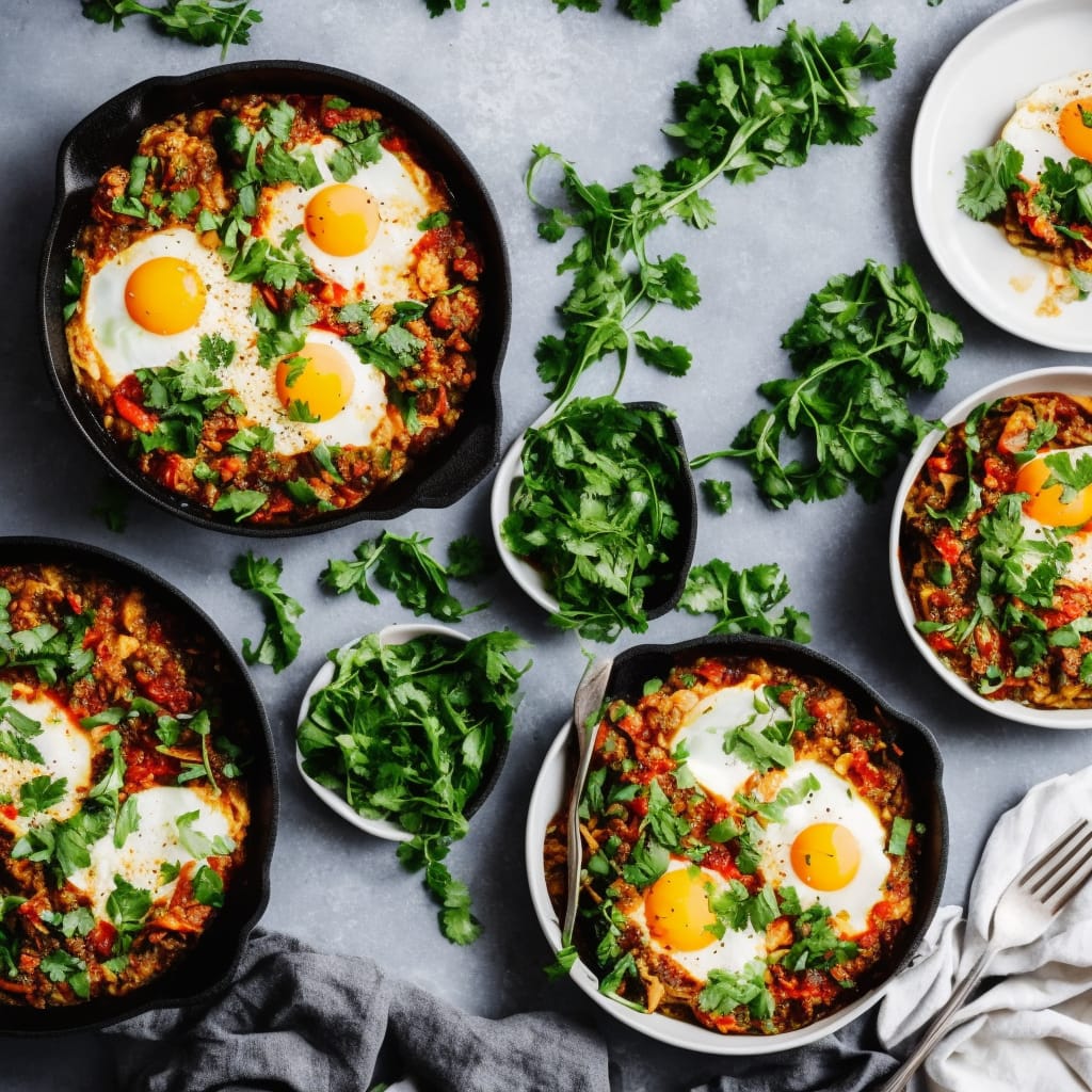 Green Shakshuka with Harissa & Crispy Shallots