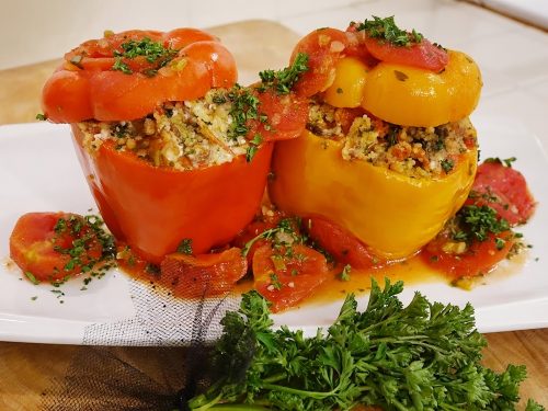 Gremolata Couscous-Stuffed Peppers