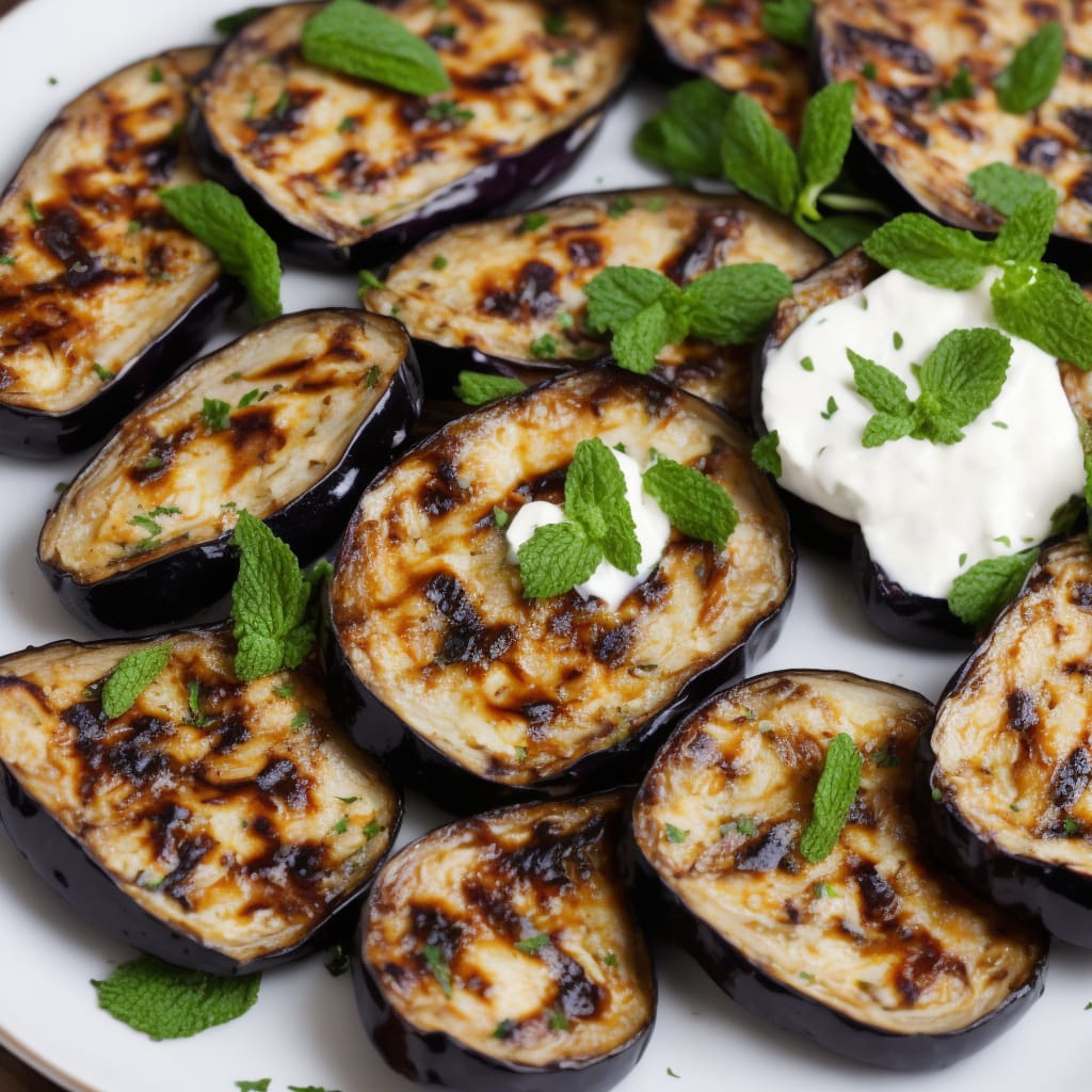 Griddled Aubergines with Yogurt & Mint