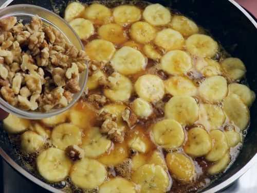 Griddled Bananas with Nutty Chocolate Custard