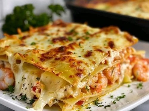 Griddled Courgette & Seafood Lasagne