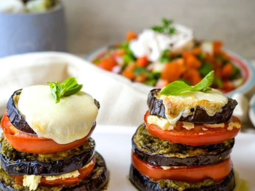 Grilled Aubergine Stacks