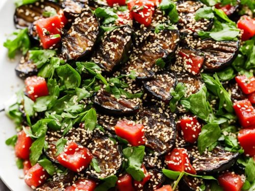 Grilled Aubergine, Watermelon & Sesame Salad