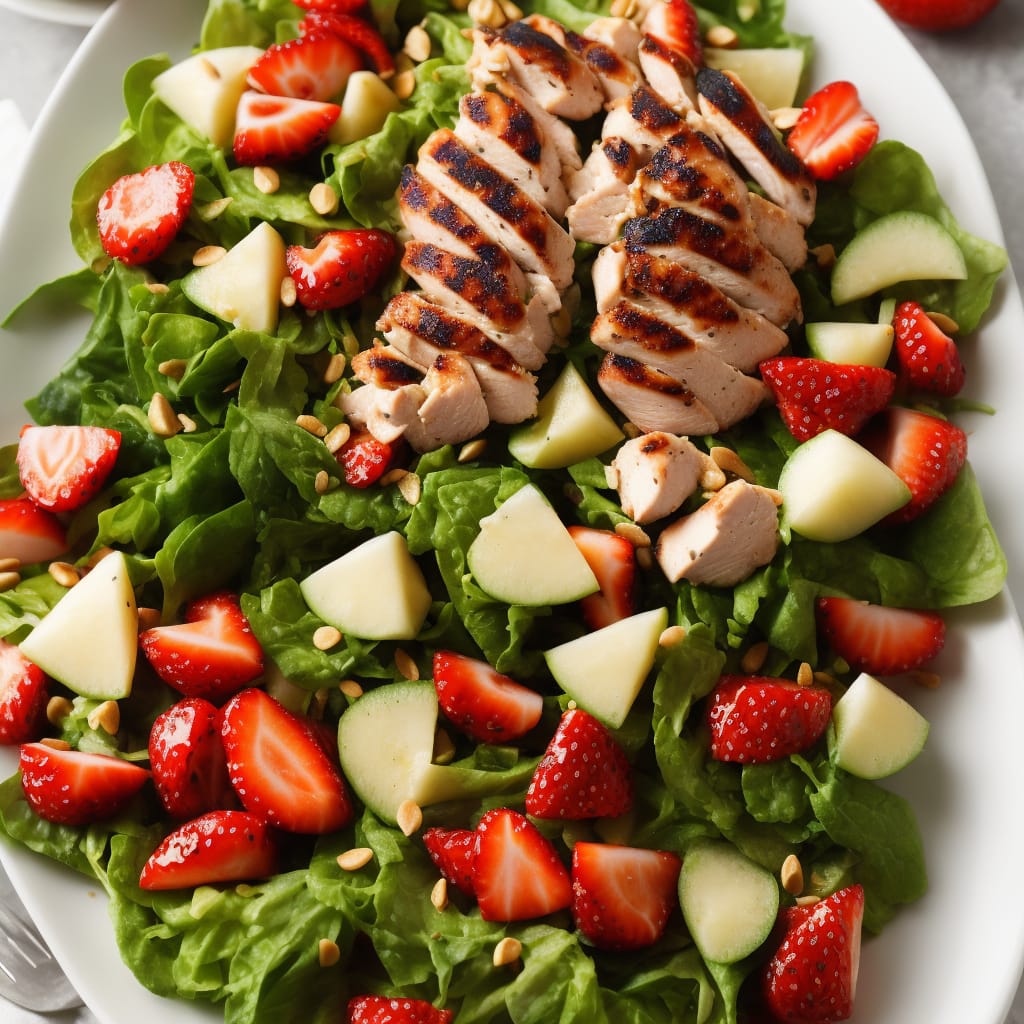 Grilled Chicken Salad with Seasonal Fruit