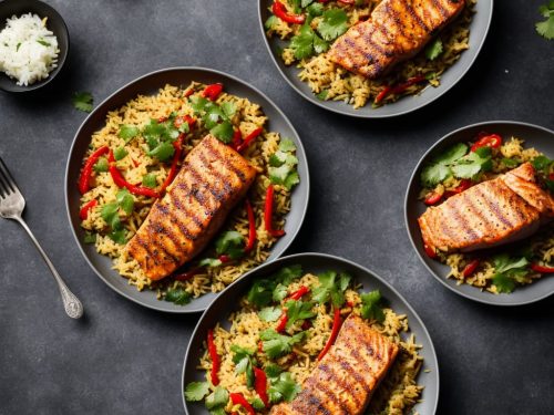 Grilled Chilli & Coriander Salmon with Ginger Rice