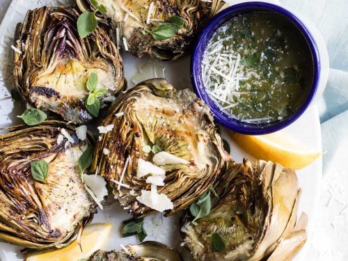 Grilled Garlic Artichokes